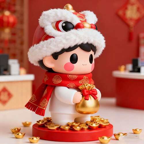 玻璃钢雕新年福娃公仔摆件商场吉祥物装饰户外园林景观大型摆件