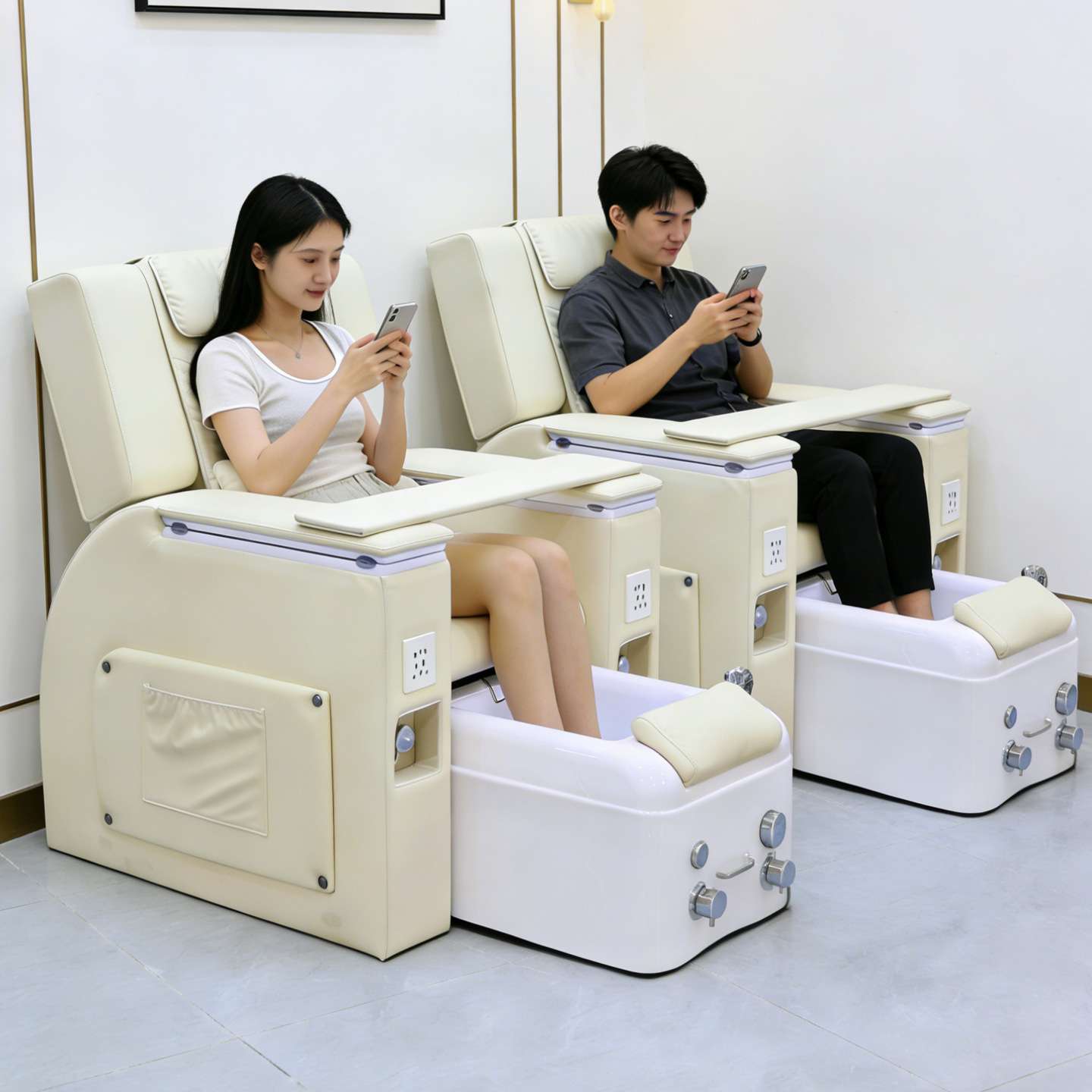 多功能美甲美睫纹绣沙发美足美脚躺椅单人洗脚电动足疗足浴按摩床