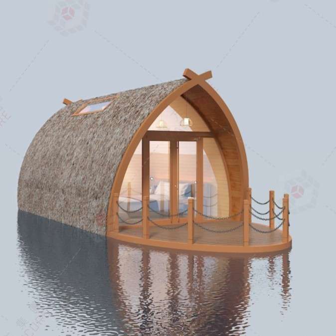 户外三角形设计水上房屋旅游蜜月酒店亲子度假景点装配式建筑