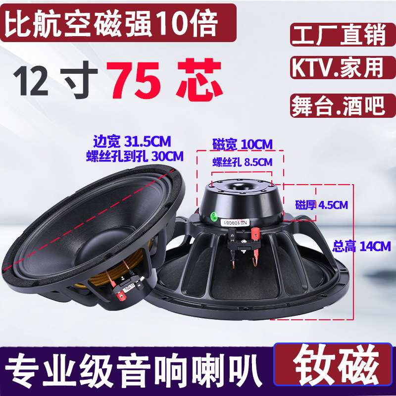 6.5寸8/10/12寸15/18寸21寸大功率中低音专业KTV舞台演出钕磁喇叭