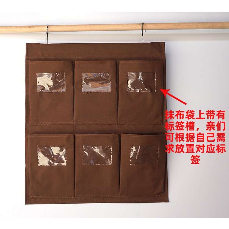 酒店客房工作车抹布袋清洁推车收纳挂袋五色毛巾双挂钩抹布收纳袋