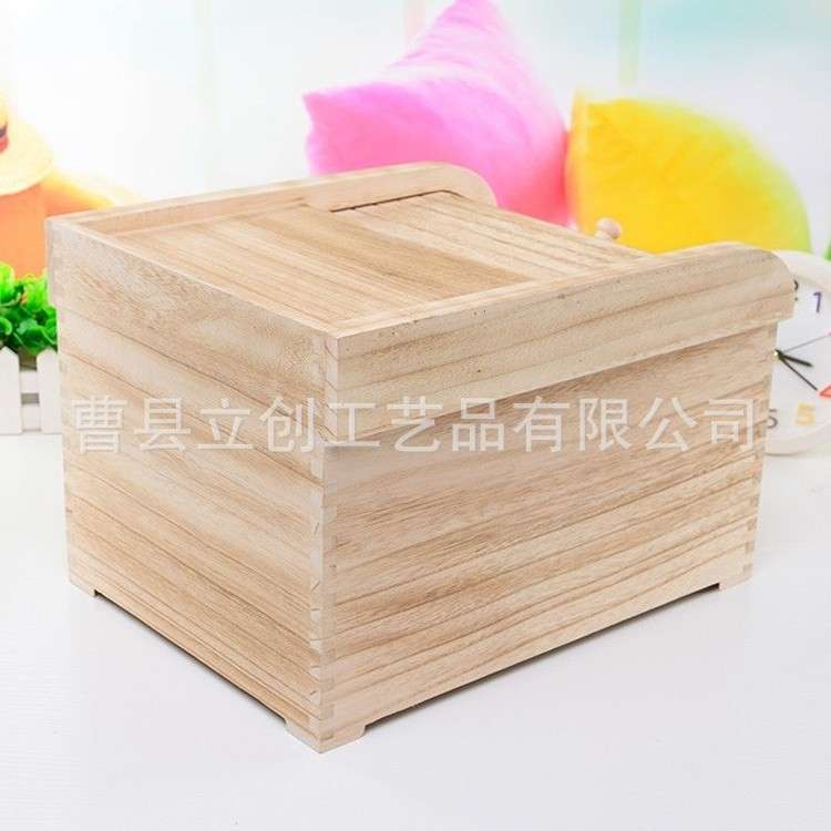 厂家供应 密封实木卷帘桐木米箱 储米箱 防蛀防潮米桶