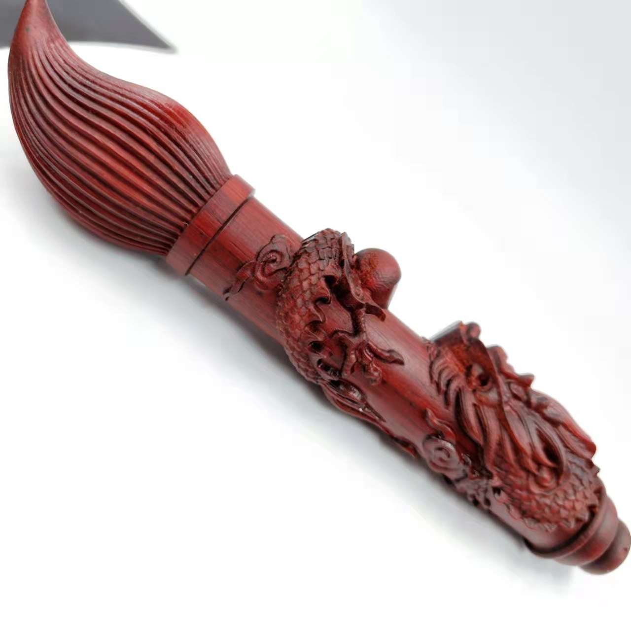 木质工艺品文玩手把件龙笔木雕小件犀牛角紫檀木雕工艺品