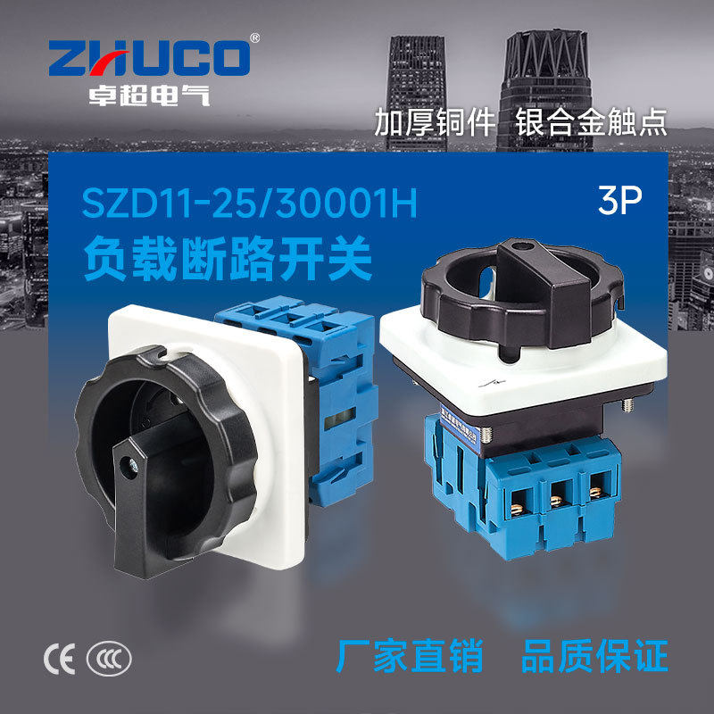 SZD11-25/30001H三相三线带挂锁面板安装主控切断负载断路开关
