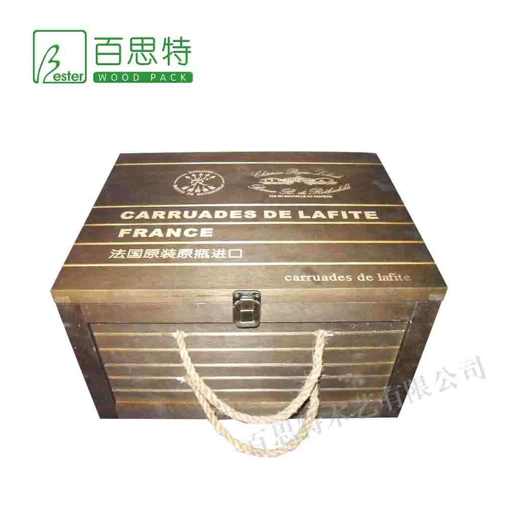 仿古酒盒 仿古木箱 六只装酒盒