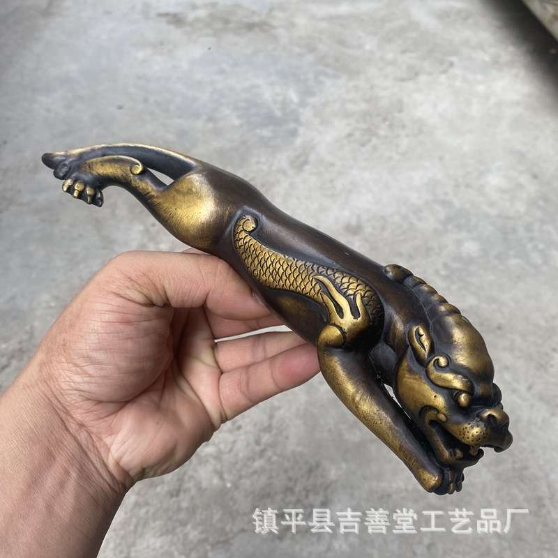 仿古螭龙摆件铜龙工艺品家居客厅桌面装饰工艺品铜貔貅笔架