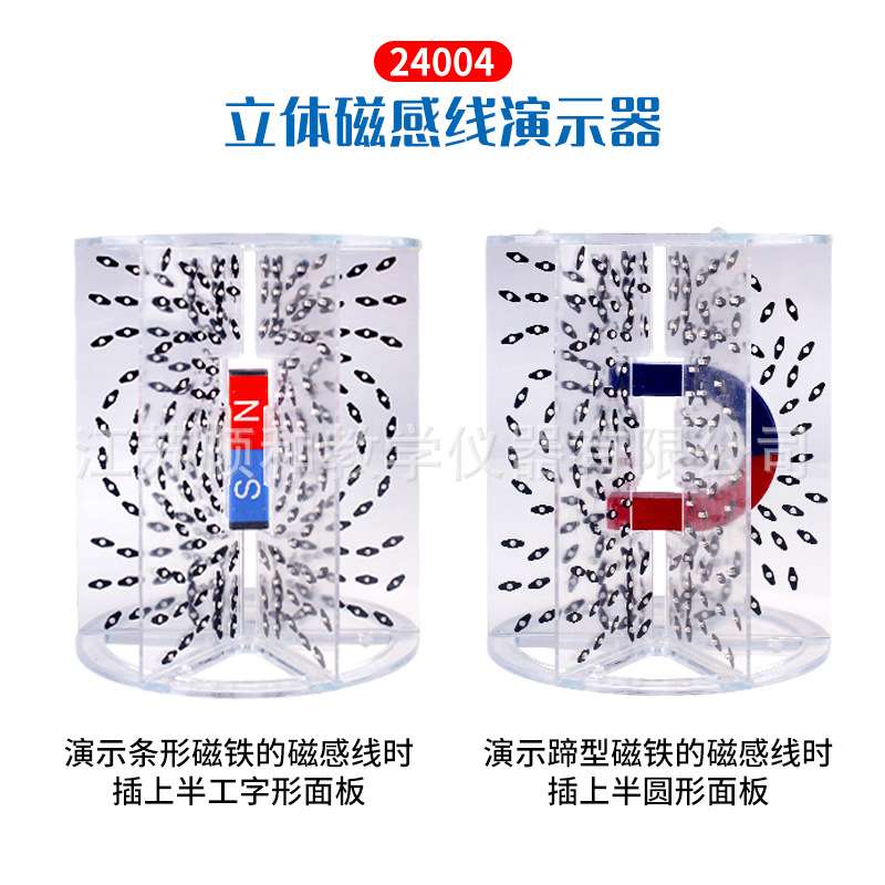 立体磁感线演示器 24004附蹄形磁铁条形磁铁物理磁场演示实验器材