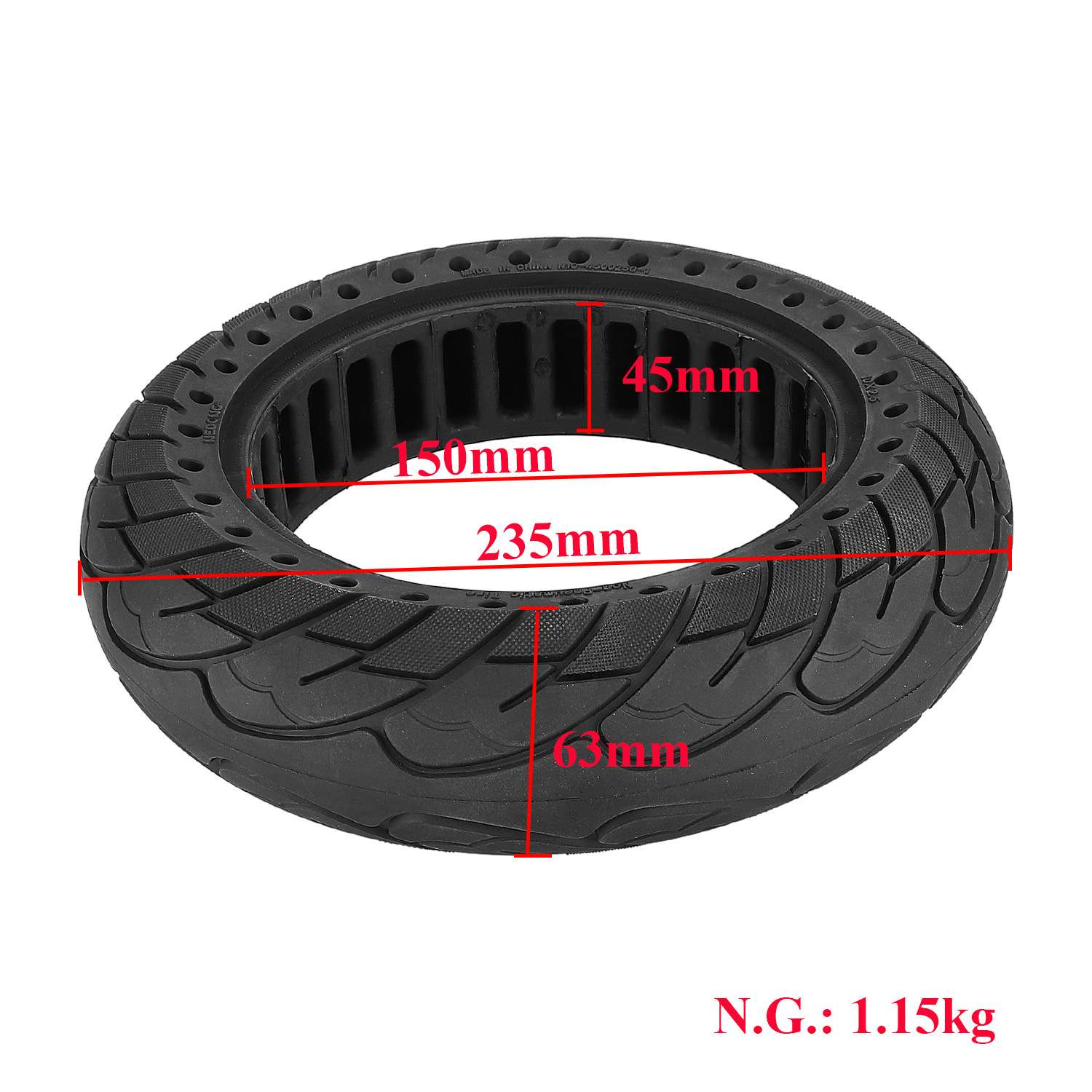 G30 Max 60/70-6.5蜂窝胎 10*2.5蜂窝孔实心胎防爆轮胎橡胶实心胎