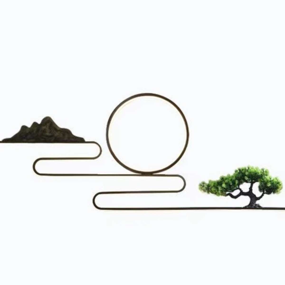 户外壁灯接电防水太阳能别墅庭院花园新中式影壁墙山水景观装饰灯