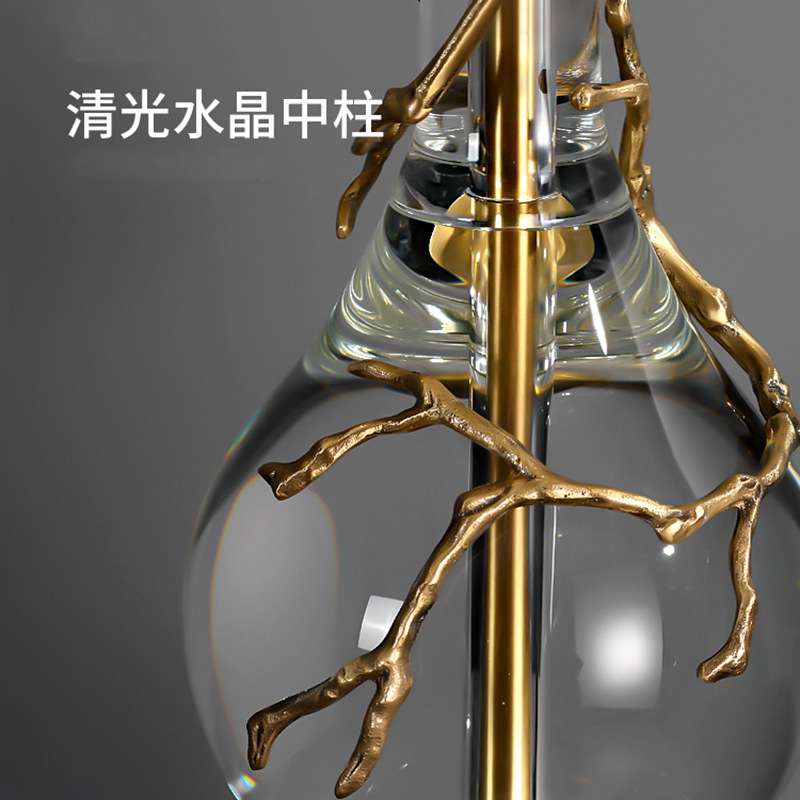 创意树枝台灯设计师高档样板房卧室台灯床头灯大理石水晶树叶台灯