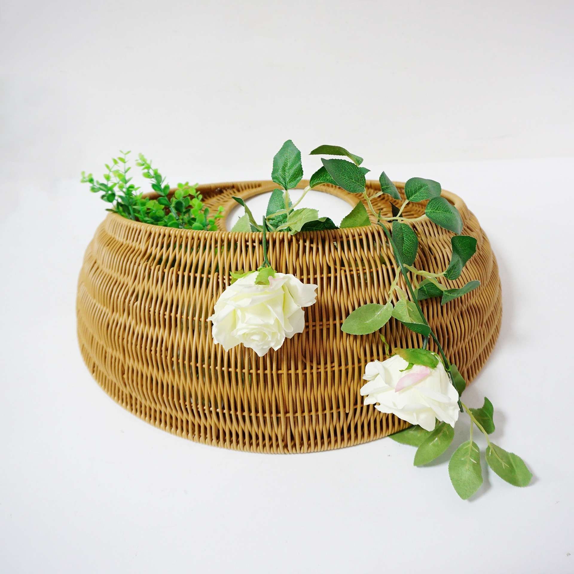 藤编壁挂花篮编织墙挂花盆挂壁花篮阳台养花悬挂藤编壁挂式挂墙篮