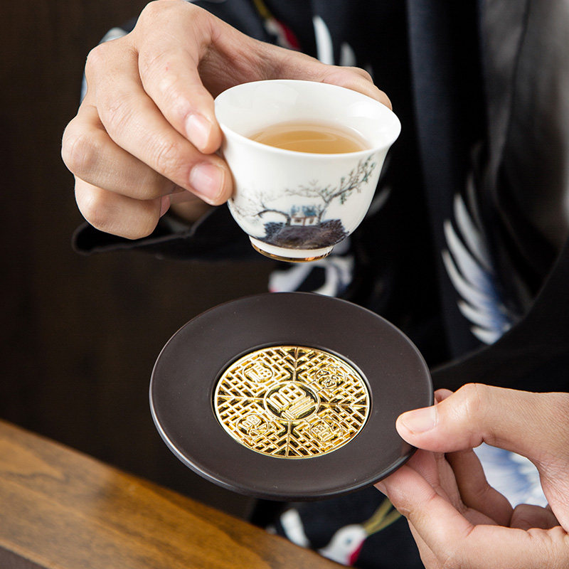 电木茶道杯垫高档复古隔热防烫茶杯垫办公室功夫茶具配件茶托套装