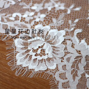 包邮 欧式睫毛网纱蕾丝面料DIY婚纱头纱服装婚庆背景装饰布料花边