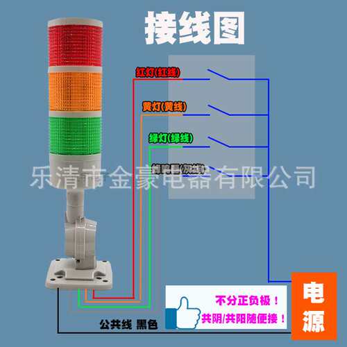 LED警示灯三色报警指示灯机床塔灯信号灯声光报警器HY-3W-S-J-Z