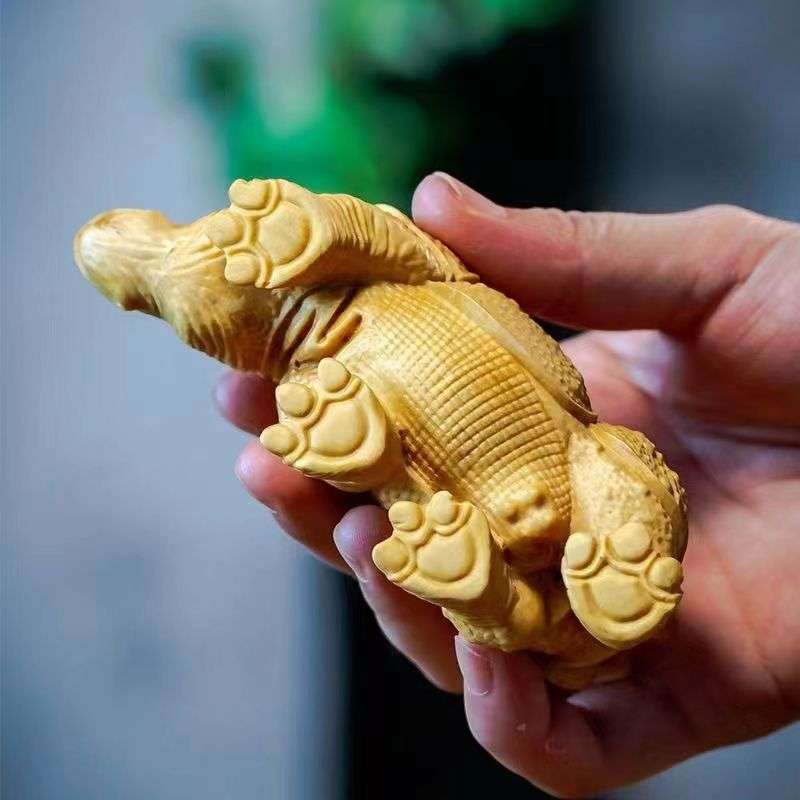 黄杨木雕铁皮犀牛摆件实木雕刻非洲犀牛木制工艺品生肖牛桌面饰品