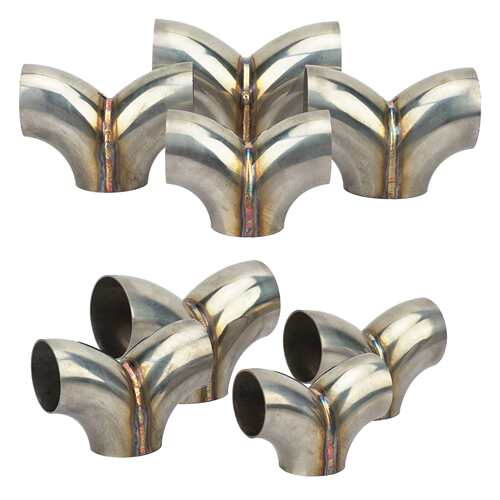 不锈钢排气管Y型三通接头2/2..25/2.5/3inch 51/57/63/76mm连接器
