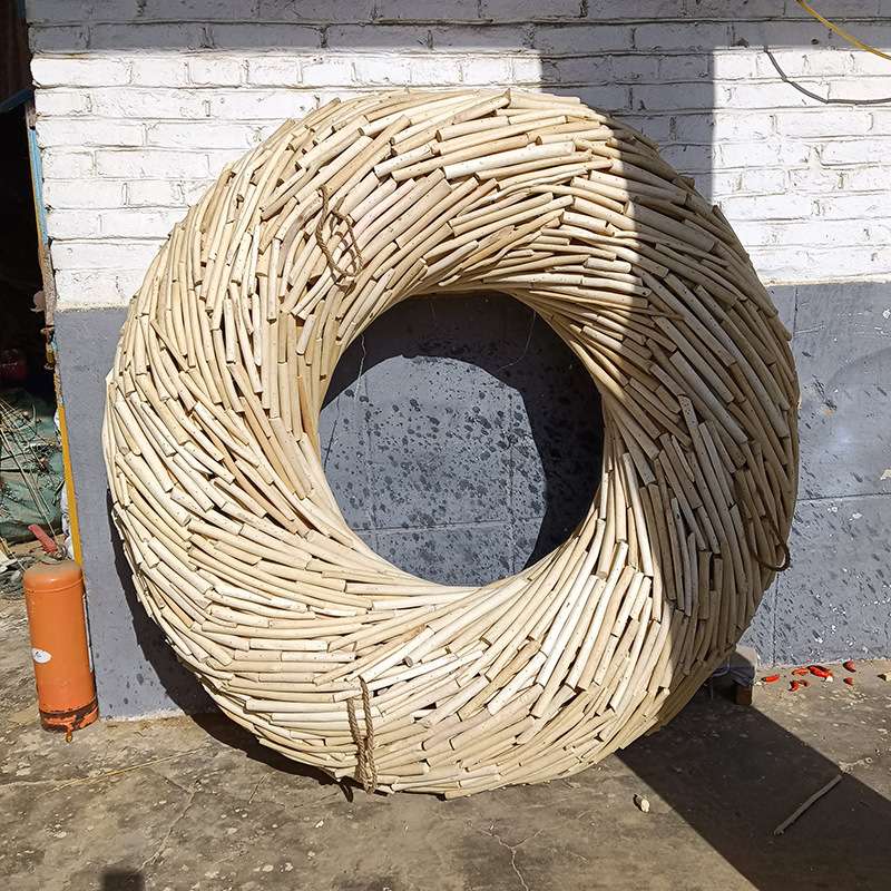 实木树枝钉制环田园风花环藤环大型商场超市橱窗装饰婚礼场地布置