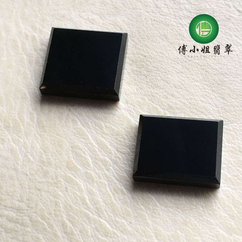 傅小姐翡翠 墨翠戒面,键盘黑,打灯透