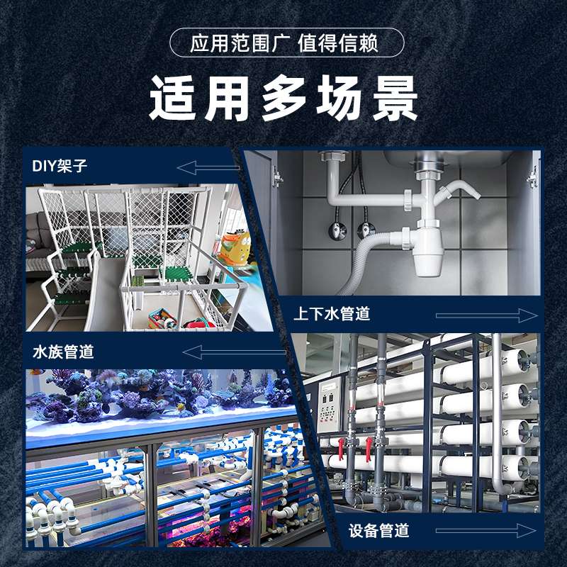 白色PVC管灰色给水管UPVC硬管管件20 25 32 50mm塑料鱼缸上下水管