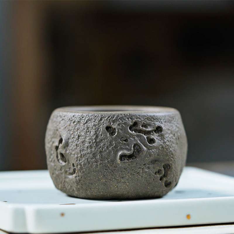 宜兴紫砂主人杯清灰段泥品茗杯小口杯茶碗配壶小杯子