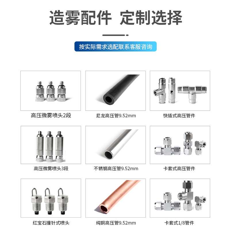 全自动高压微雾加湿器工地围挡喷淋系统设备沙厂房造雾机雾森主机
