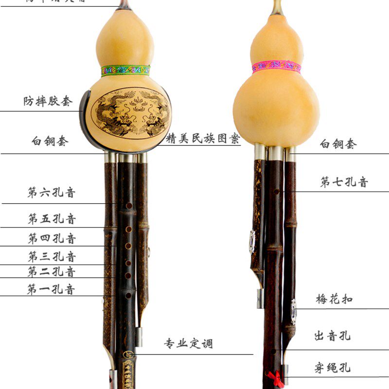 云南葫芦丝乐器初学成人演奏防摔型三音可拆C调/降B调包邮送皮盒