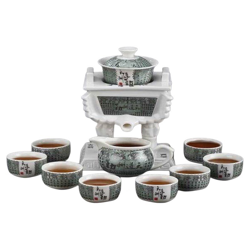 鼎盛千秋懒人全自动功夫茶具全套家用简约客厅办公旋转泡茶器礼盒