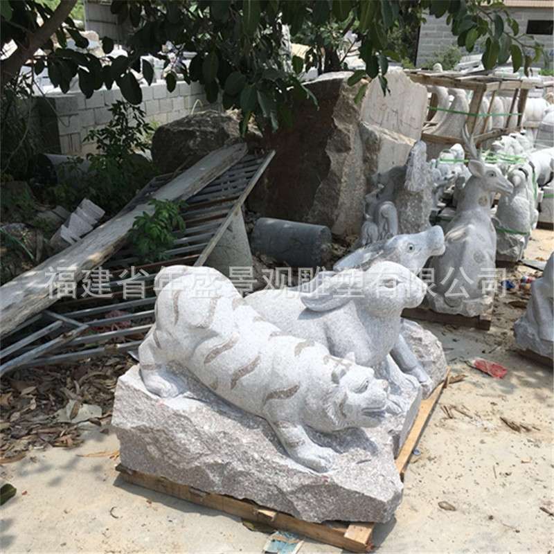 园林景观厂家 十二生肖石雕摆件 12属相石材雕塑 惠安雕刻
