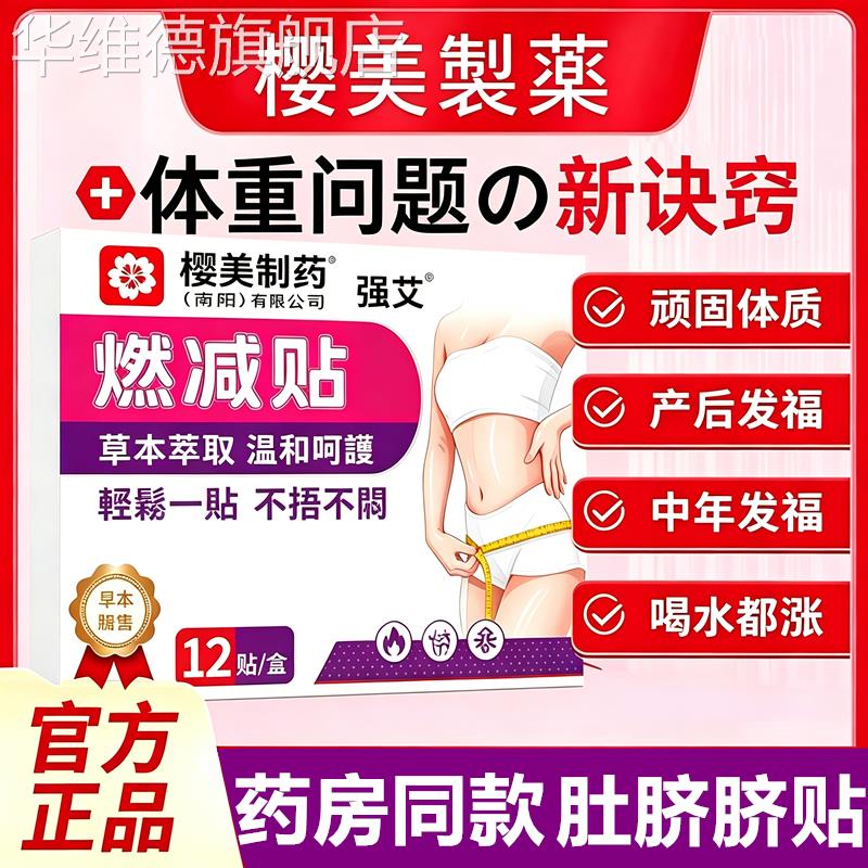 燃减贴艾灸祛湿贴湿气体内湿寒大肚子肥脐除减燃脂正品毒肥瘦气排