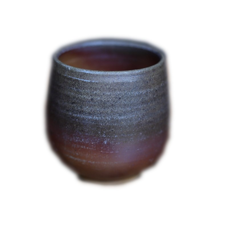 柴烧茶杯 云南土陶手工粗陶大号茶盅无釉素烧杯子龙窑柴烧中式茶