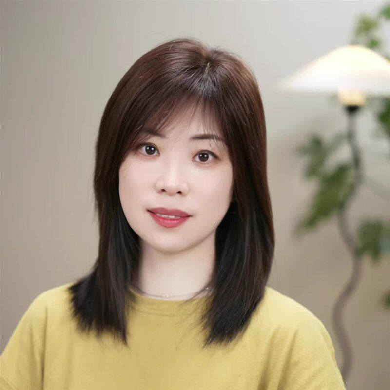 U13*15假发女中长发齐肩锁骨发片日常自然空气刘海短发全真人发