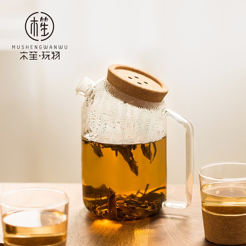 木笙玩物冷水壶家用耐高温玻璃凉水壶大容量创意扎壶简约水壶套装