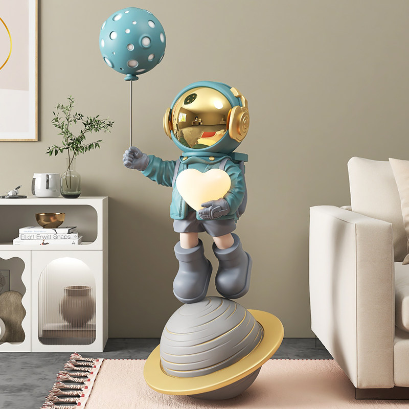 大型宇航员太空人客厅落地摆件电视柜沙发旁灯装饰品2023乔迁礼物