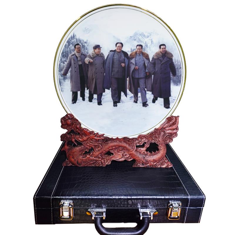 景德镇来图LOGO定制装饰挂盘子照片毛爷爷观赏伟人像中式网红摆件