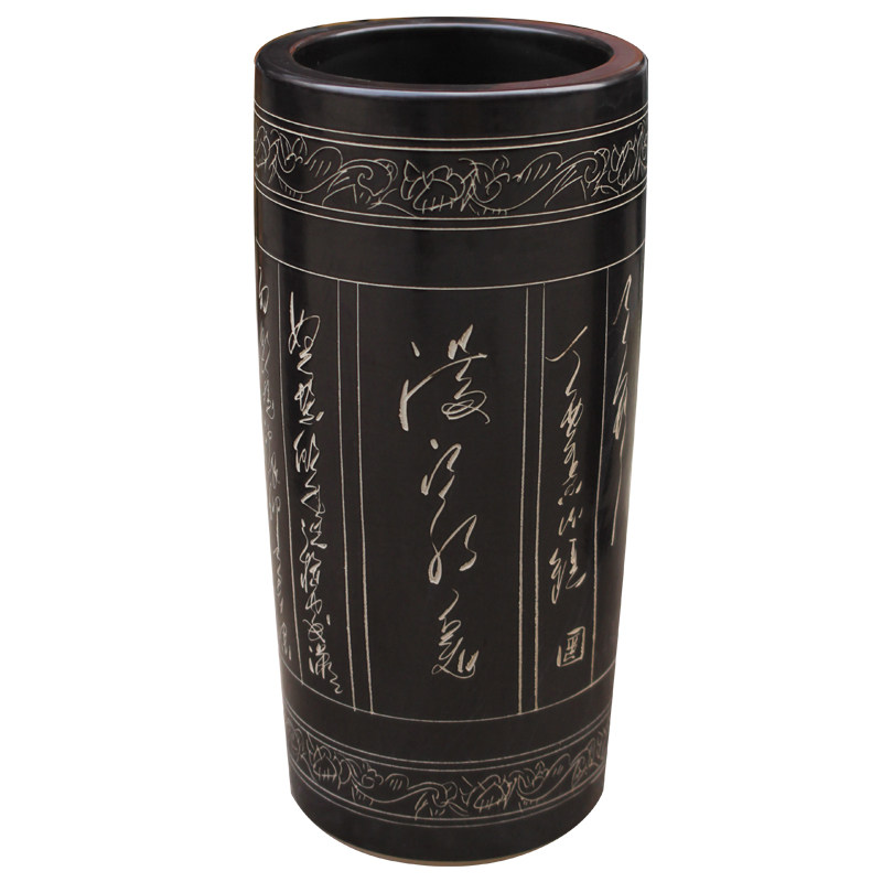 景德镇陶瓷字画筒书画缸雕刻大号花瓶画轴桶卷轴缸箭筒花插器