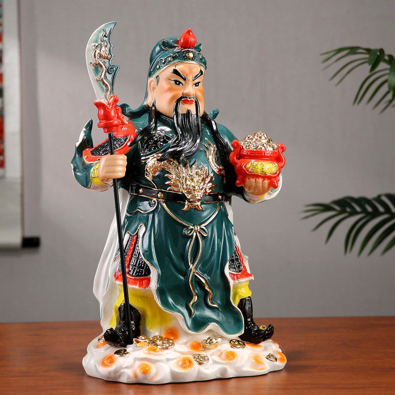 关公关羽武财神关二爷客厅办公室家居装饰品摆件供奉佛像陶瓷摆设
