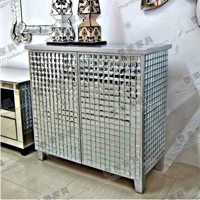 马赛克鞋柜餐边柜镜面玻璃定制家具入户玄关隔断柜边柜储物柜轻奢