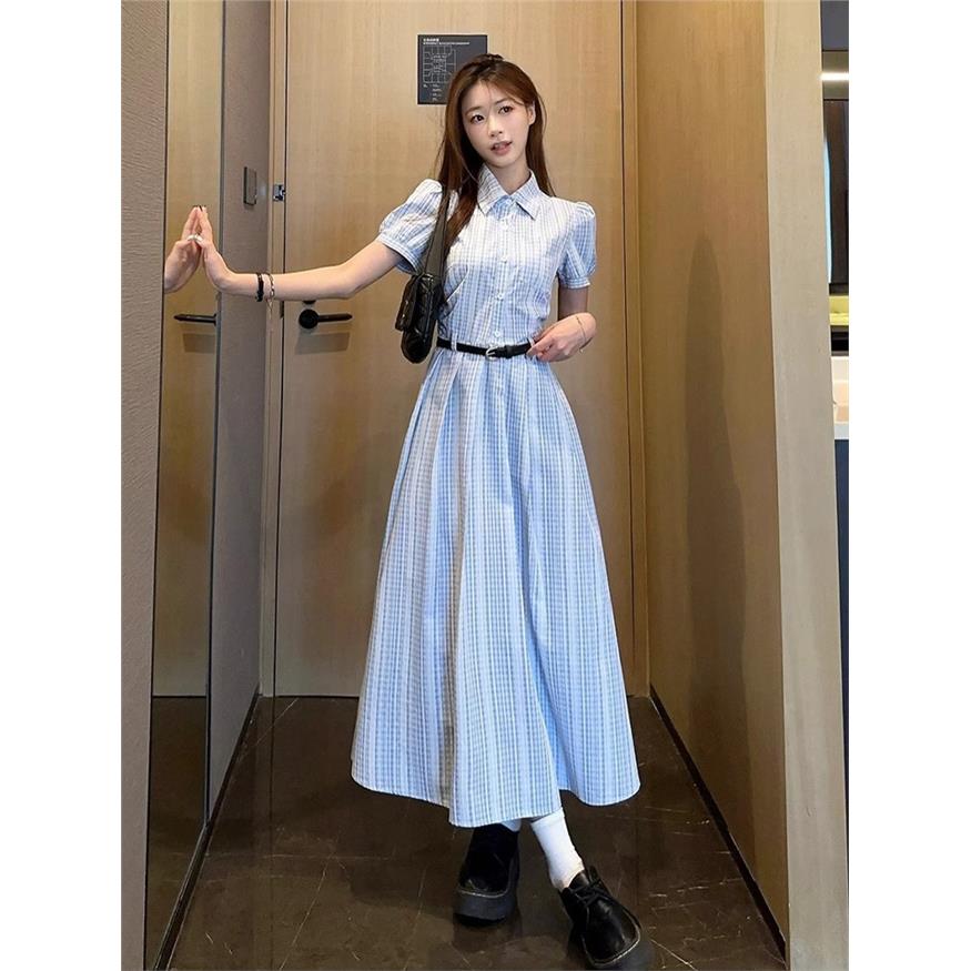 茶歇法式气质衬衫长裙女2