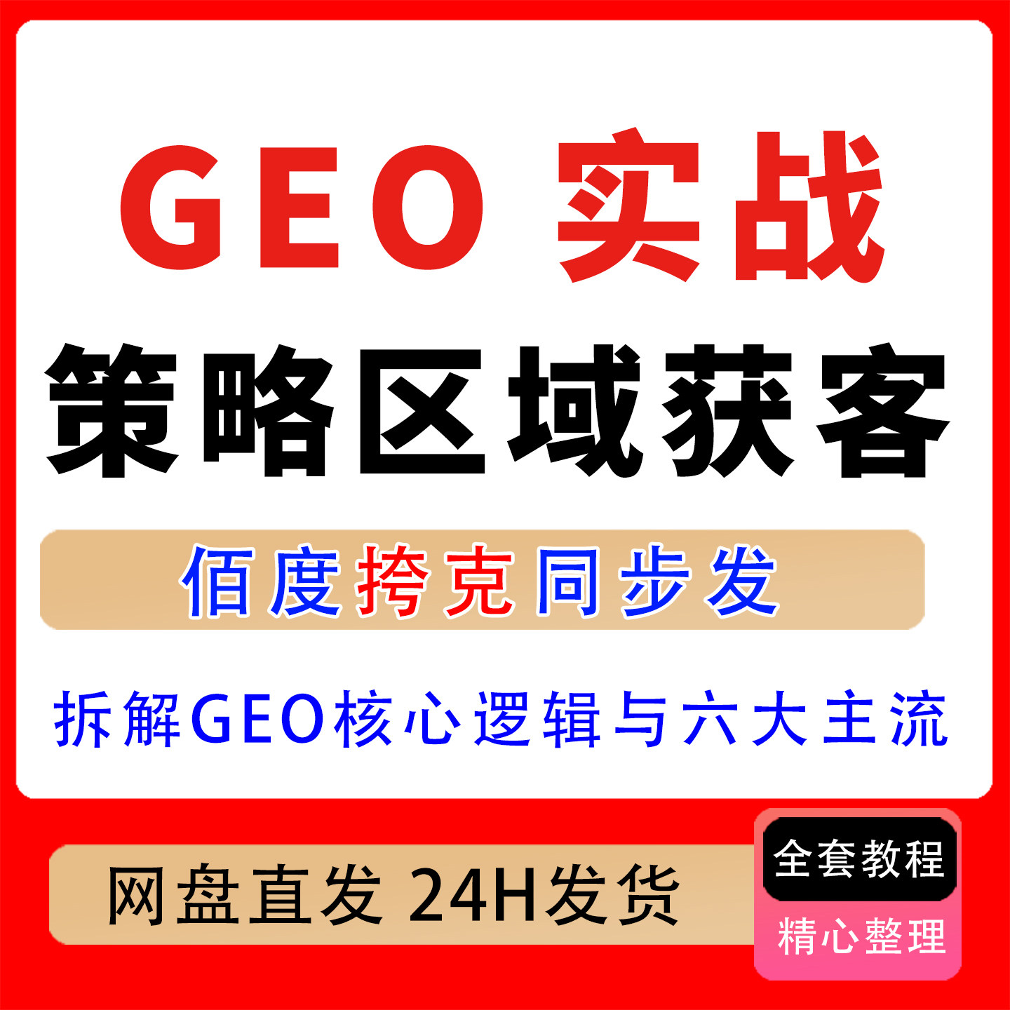 GEO实战全年一对一陪跑营GEO策略区域获客搜索一对一定制全年复盘