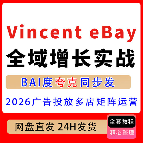Vincent eBay全域增长实战 Terapeak选品开发与广告投放矩阵运营