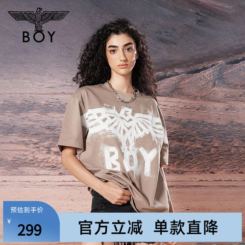 【后启示录】BOYLONDON潮牌短袖夏季情侣款老鹰印花T恤上衣N01003