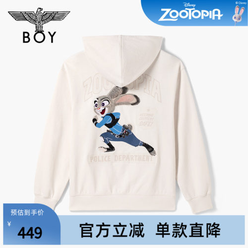 【迪士尼疯狂动物城合作】BOYLONDON朱迪开衫卫衣春季外套N06040