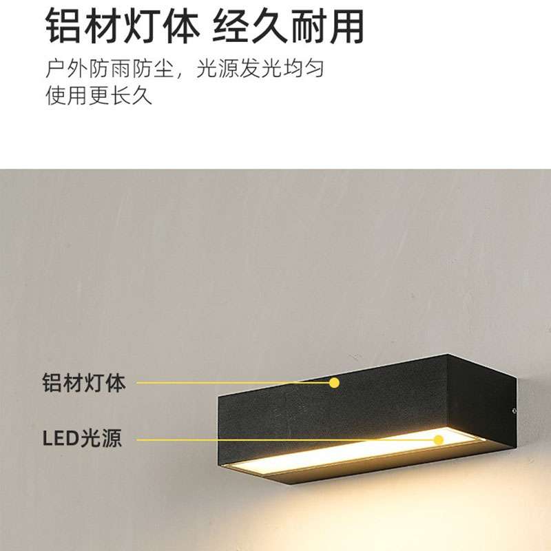 户外防水led一字型壁灯创意长条形洗墙壁灯店铺门口门牌照墙壁灯