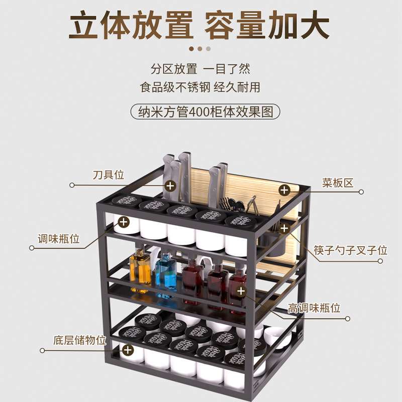 厨房拉篮收纳调味拉篮橱柜窄柜抽屉式立式内置物架小尺寸调料篮蓝