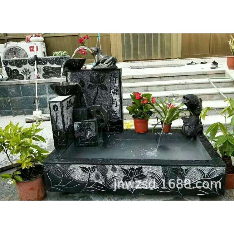 做旧青石石膏、石料工艺品制作 庭院仿古流水石器价格 古建石雕图