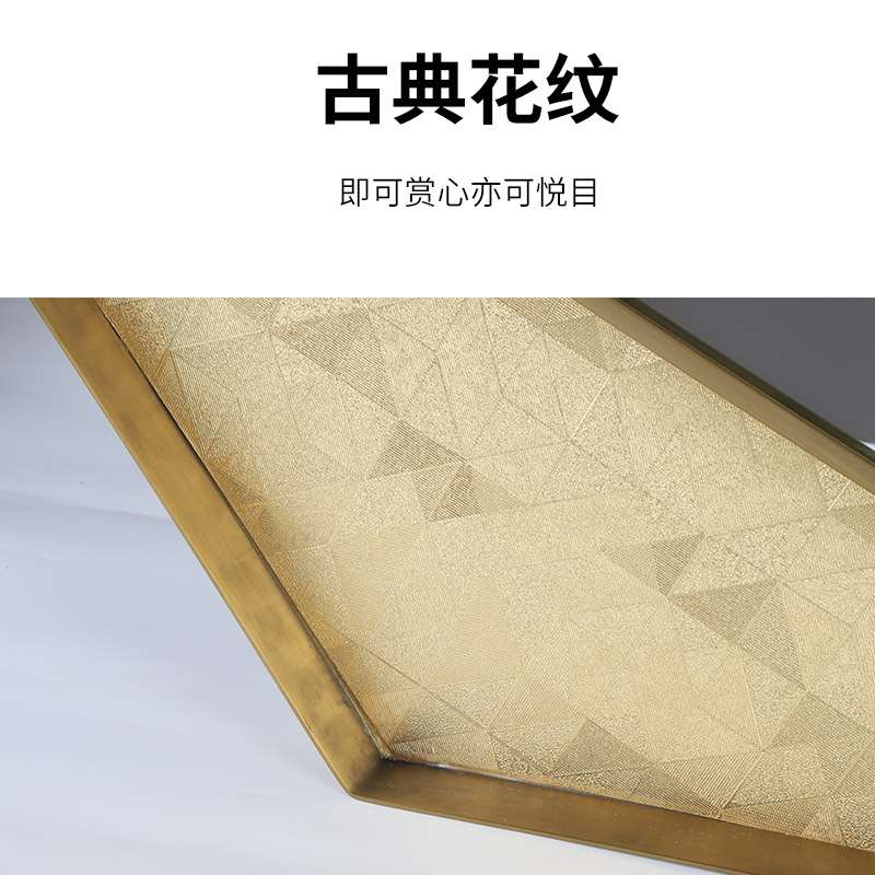 菱形浴室镜金属边框镜简约梳妆镜子壁挂浴室镜化妆镜卫生间镜子