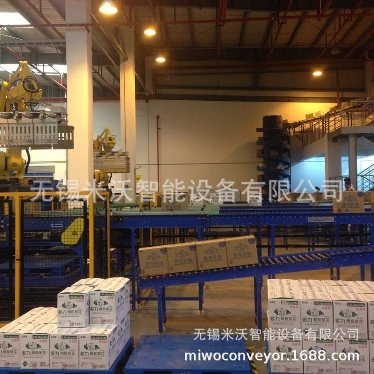 仓储物流滚筒输送线 大桶油桶装水辊道输送机 纸箱周转筐输送系统