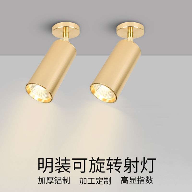 LED吊灯服装店铺过道客厅明装射灯免开孔可调角度聚光吸顶天花灯
