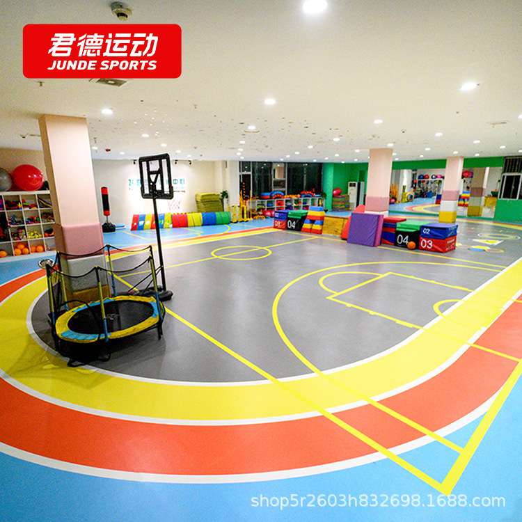 健身房地胶垫私教360功能图案少儿体适能训练防滑PVC塑胶运动地板