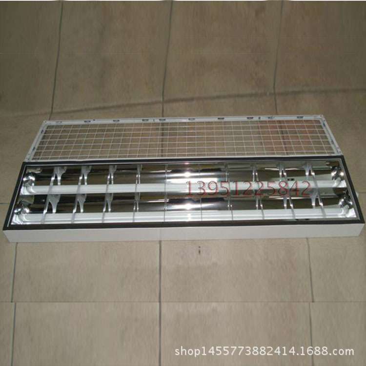 源头厂家家用学校嵌入式吸顶LED双管荧光灯盘格栅灯300x1200护眼